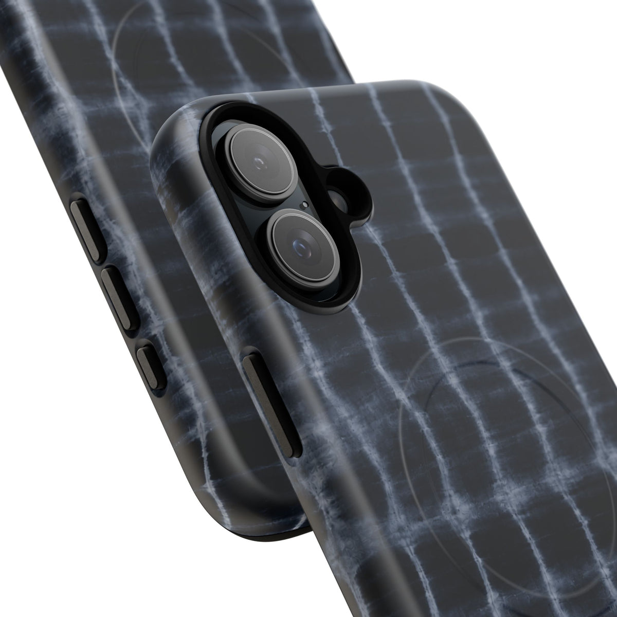 Magnetic Phone Case — Black Tie-Dye Tough Protective Cover with MagSafe