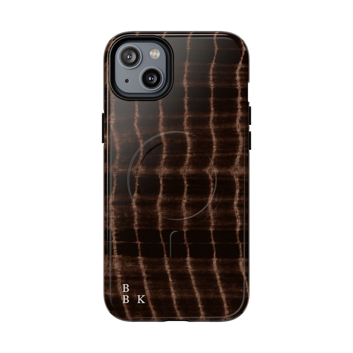 MagSafe Phone Case — Brown Croc Pattern Tough Magnetic Case