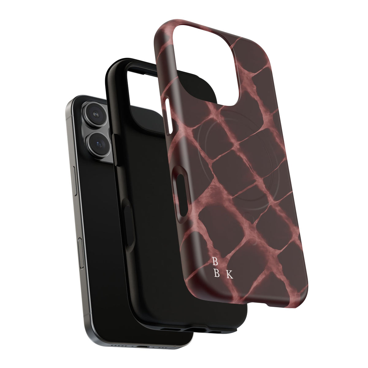 Magnetic Phone Case — Burgundy Marble Tough Protective Cover