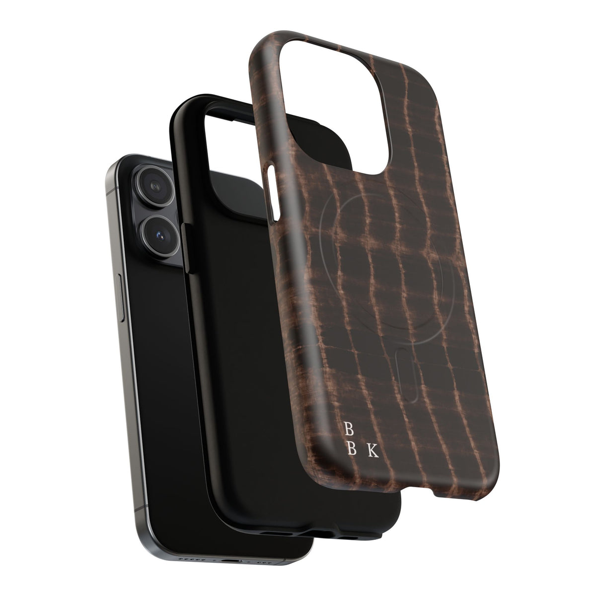 MagSafe Phone Case — Brown Croc Pattern Tough Magnetic Case