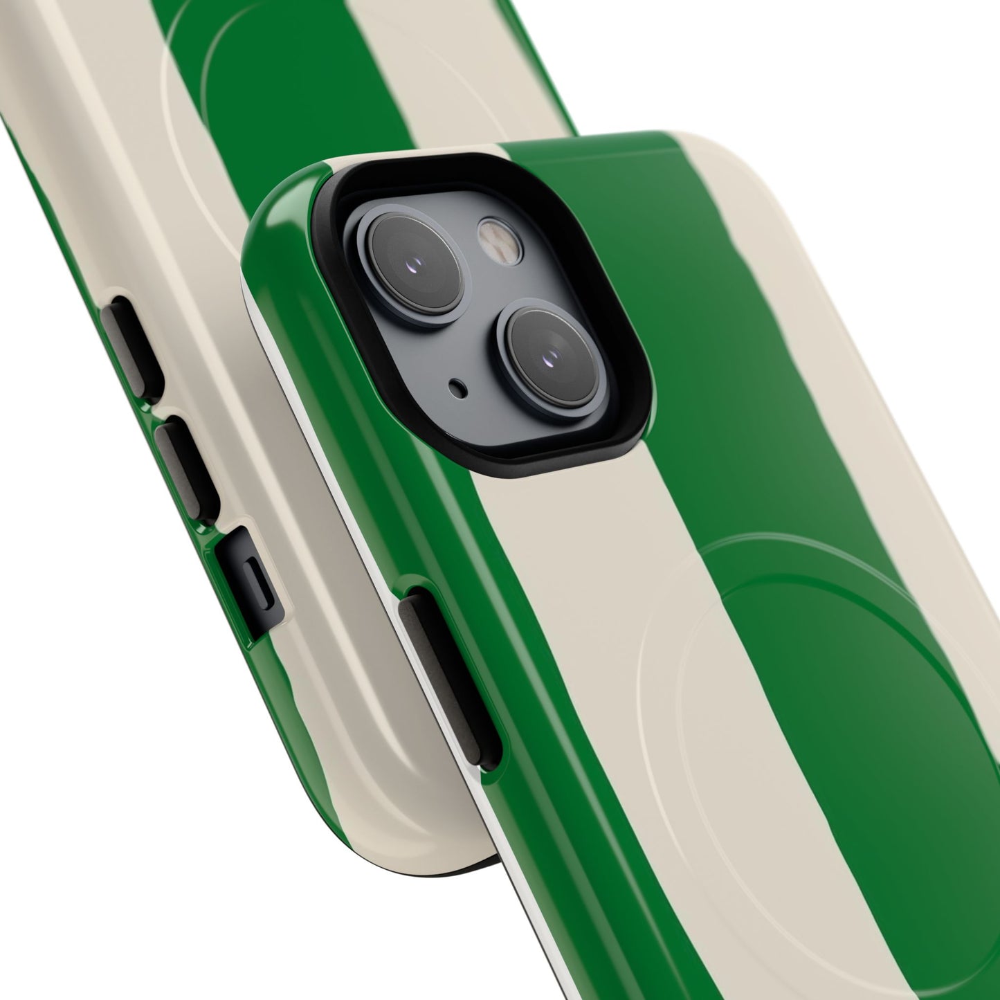 Green Stripe Tough Magnetic Phone Case — Custom Monogram BBK