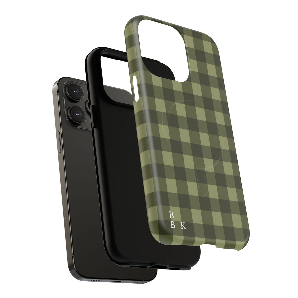 Green Buffalo Plaid Magnetic Phone Case — Tough Protective MagSafe-Compatible Case