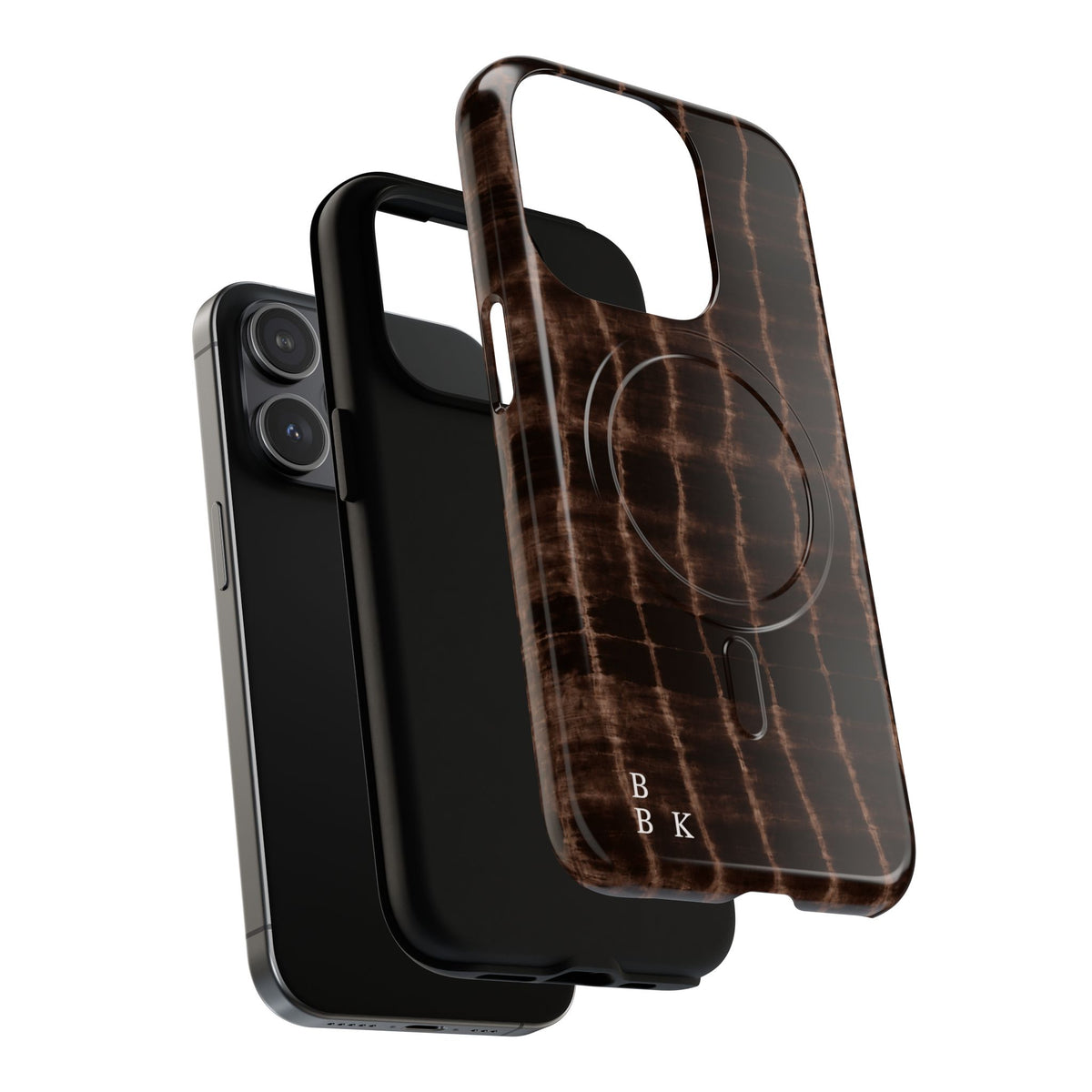 MagSafe Phone Case — Brown Croc Pattern Tough Magnetic Case