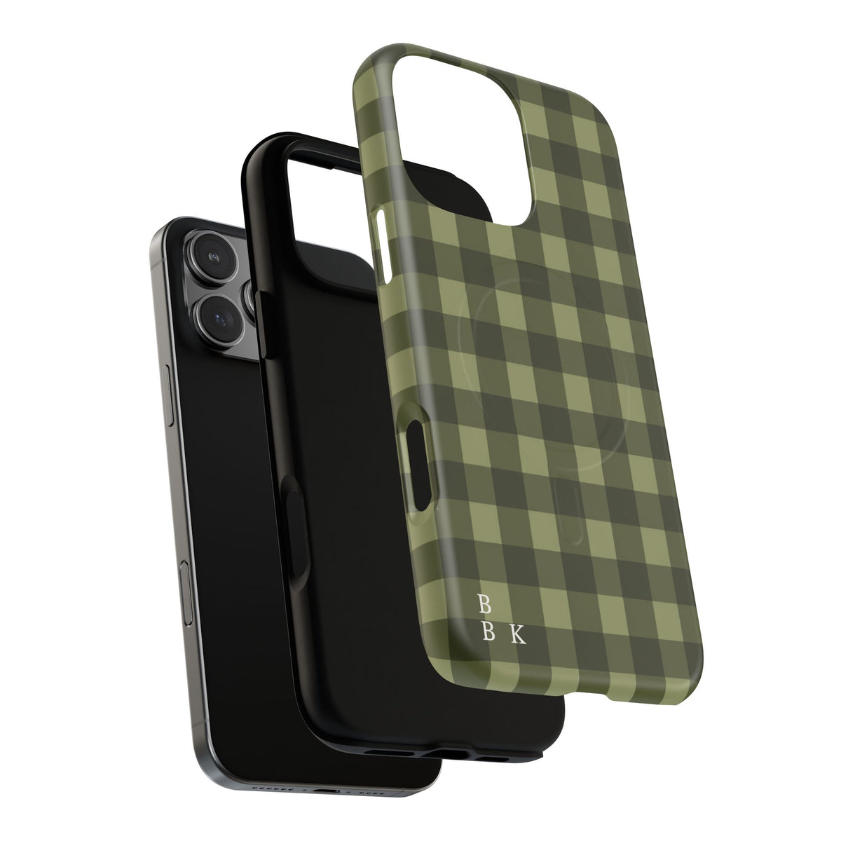 Green Buffalo Plaid Magnetic Phone Case — Tough Protective MagSafe-Compatible Case