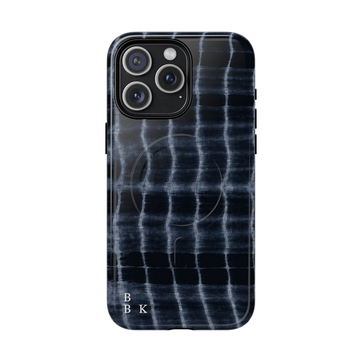 Magnetic Phone Case — Black Tie-Dye Tough Protective Cover with MagSafe