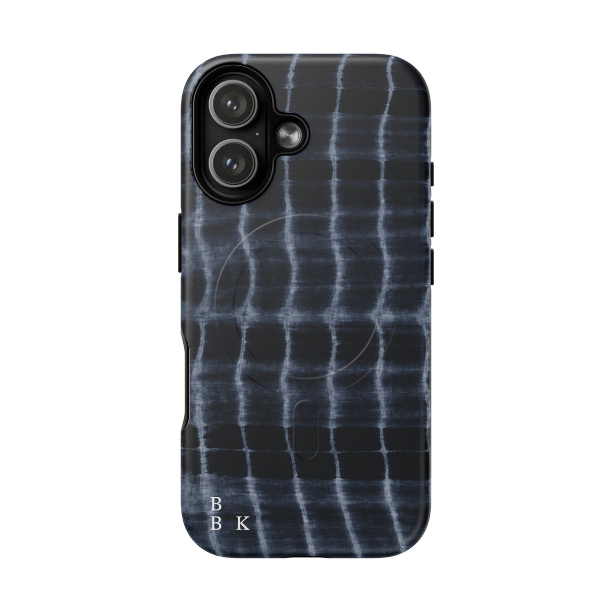 Magnetic Phone Case — Black Tie-Dye Tough Protective Cover with MagSafe
