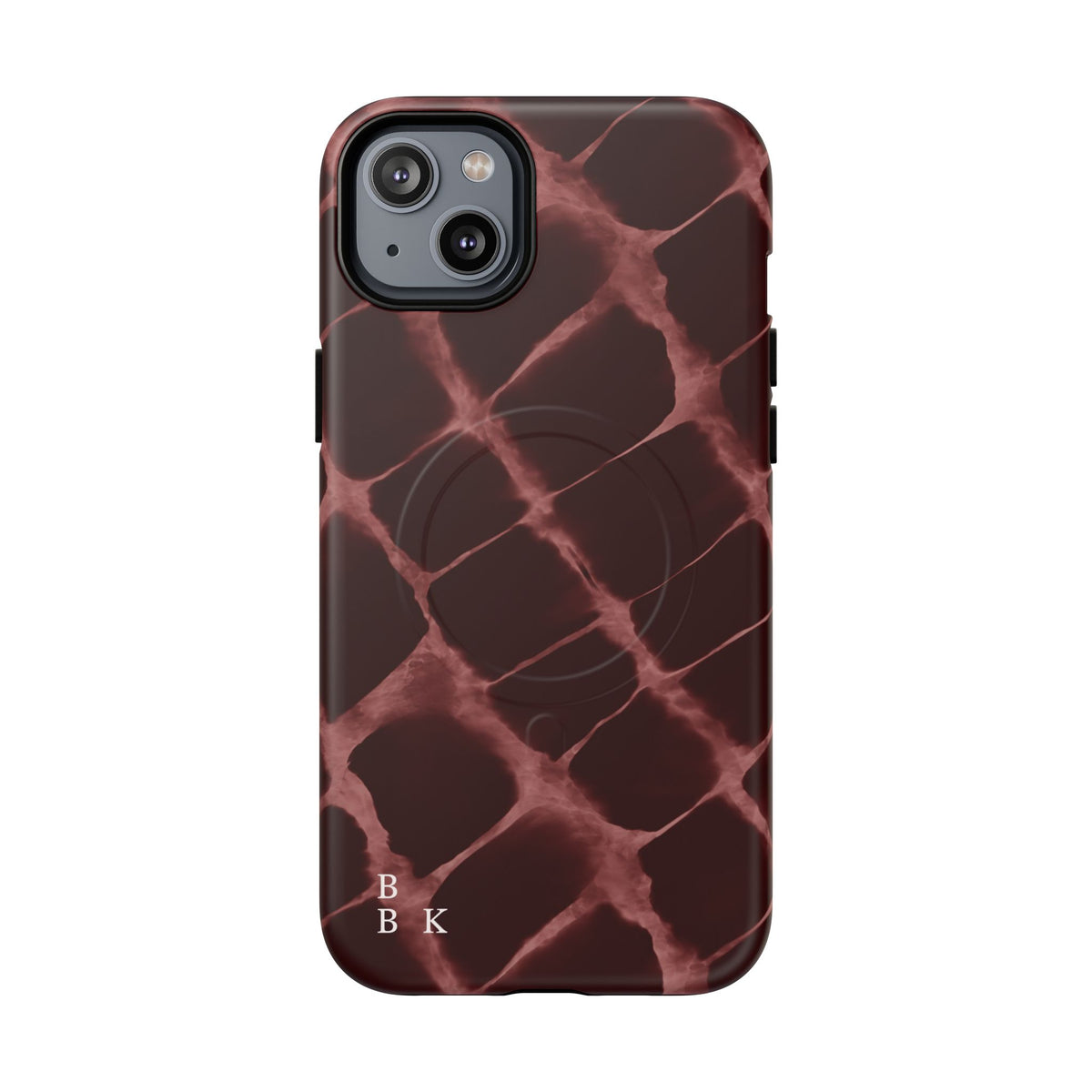 Magnetic Phone Case — Burgundy Marble Tough Protective Cover