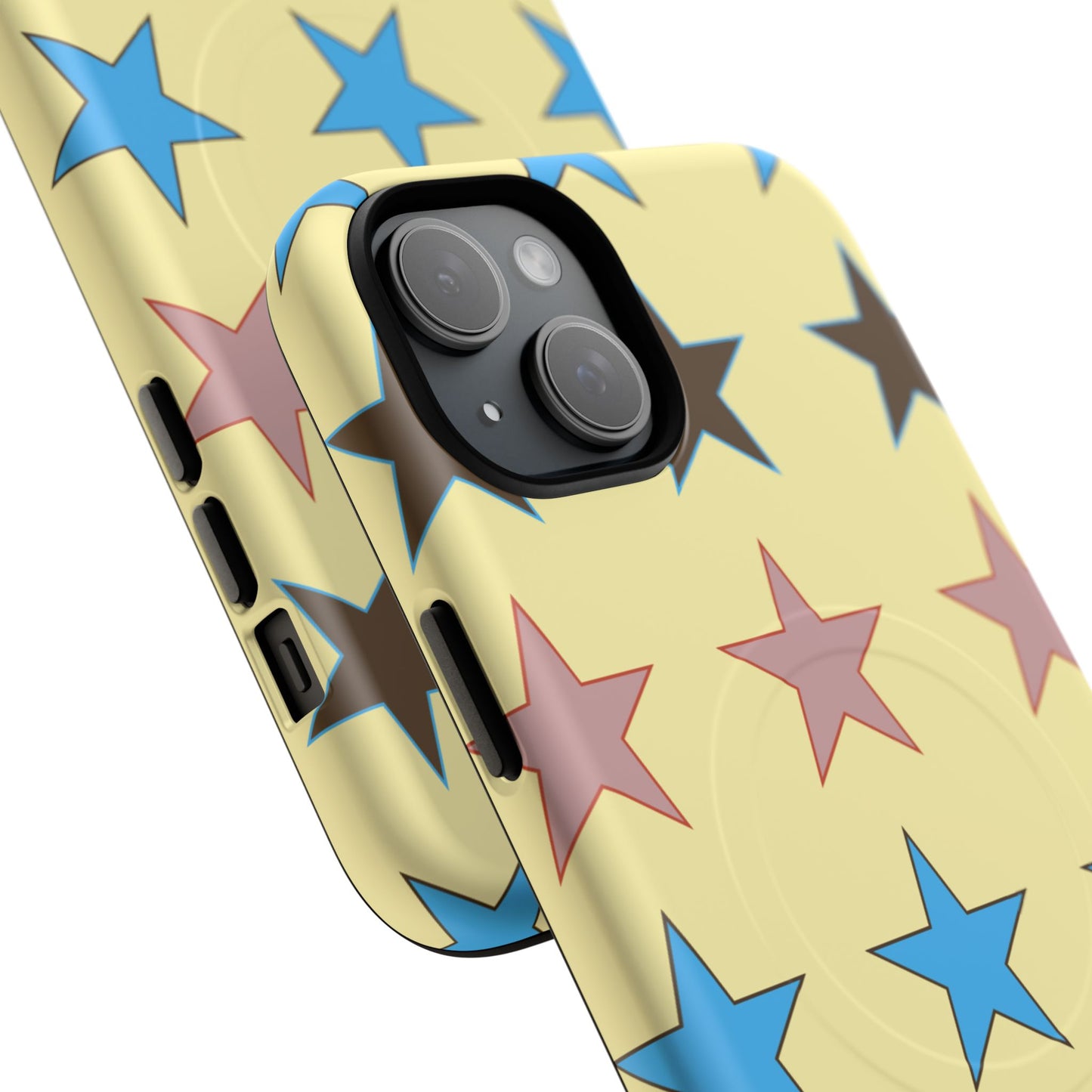 Star Pattern Tough Magnetic Phone Case — Colorful Retro Stars Protective Cover