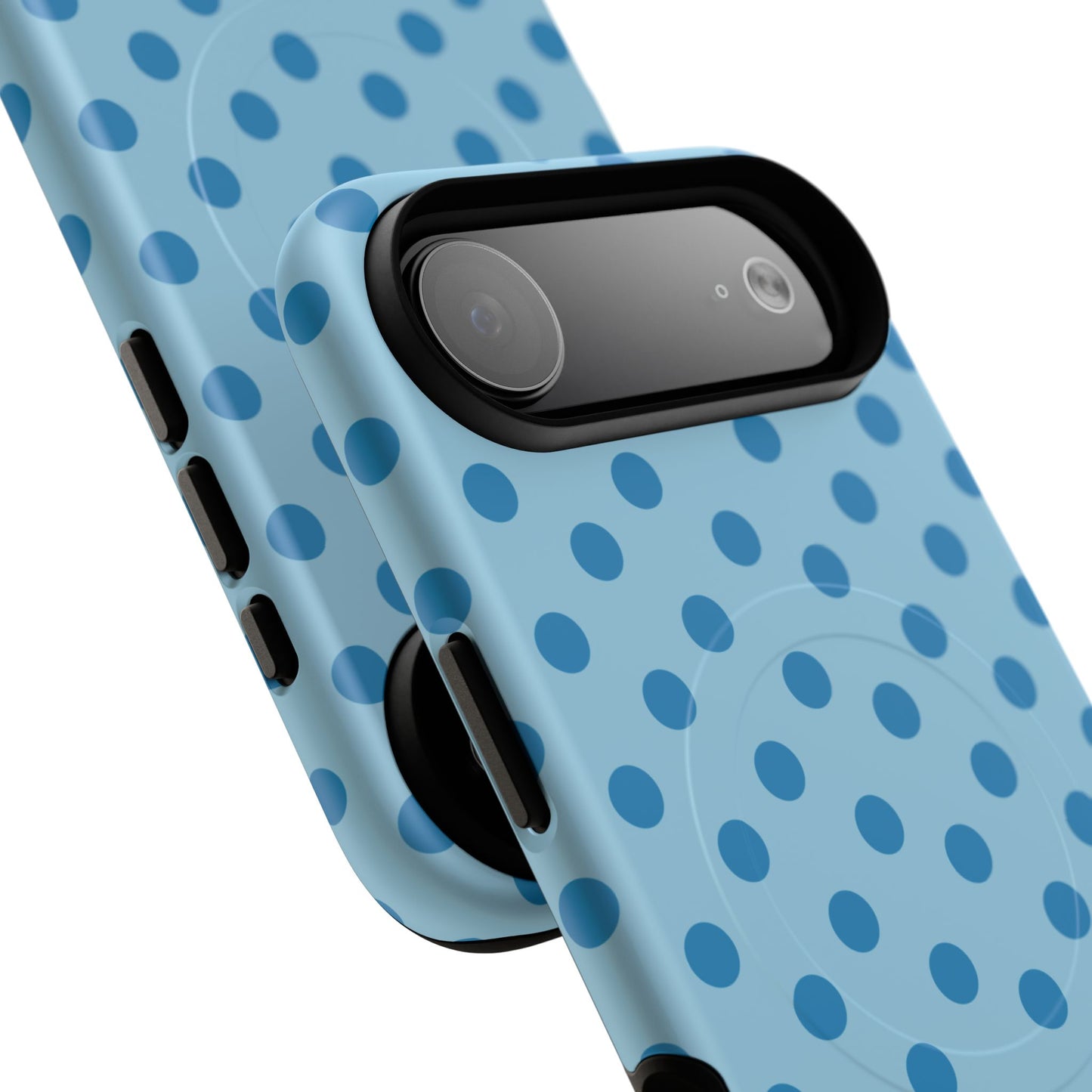 Blue Polka Dot Magnetic Phone Case — Tough Protective iPhone Cover