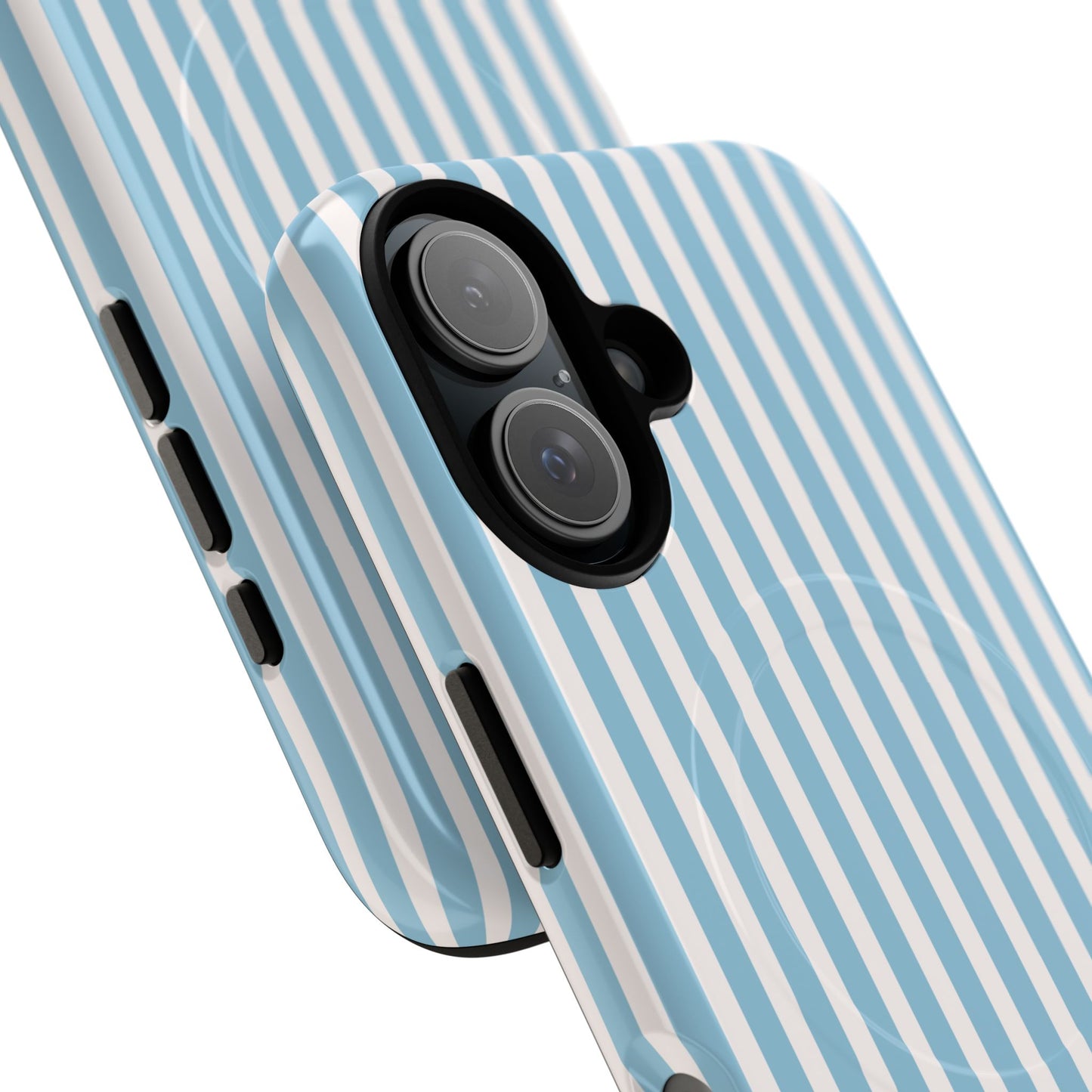 MagSafe Phone Case — Blue Vertical Stripe Tough Magnetic Protective Cover