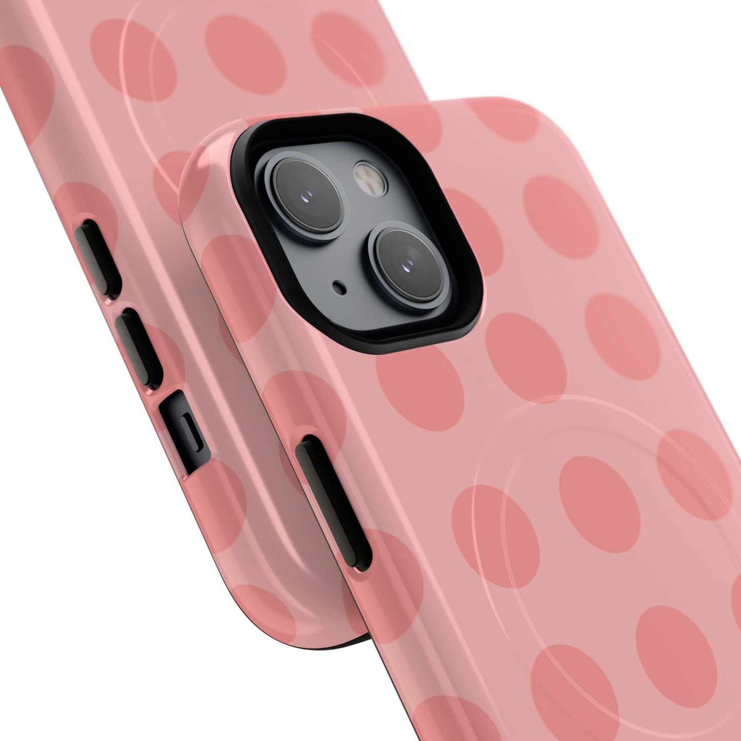 Magnetic Phone Case — Pink Polka Dot Tough Protective Cover