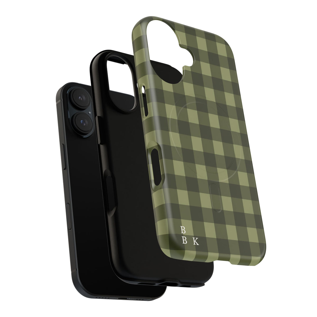 Green Buffalo Plaid Magnetic Phone Case — Tough Protective MagSafe-Compatible Case