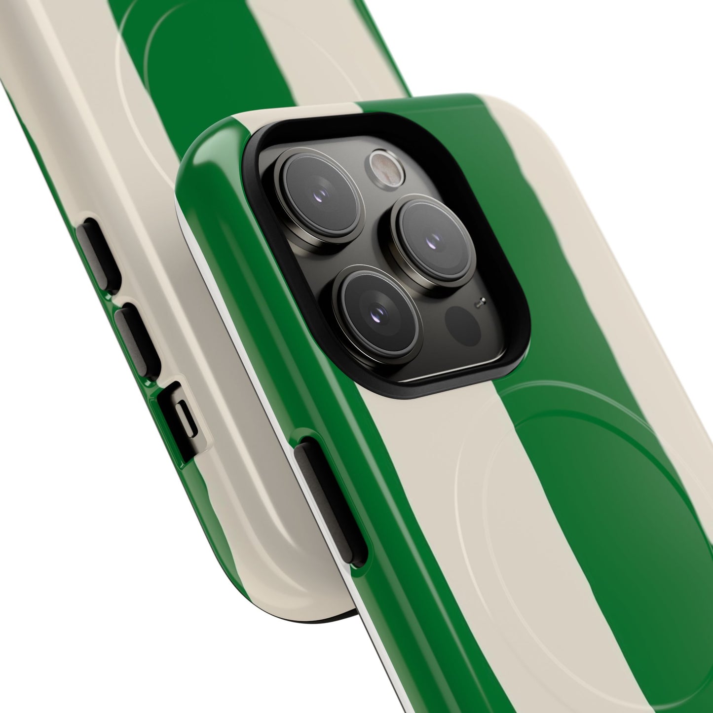 Green Stripe Tough Magnetic Phone Case — Custom Monogram BBK