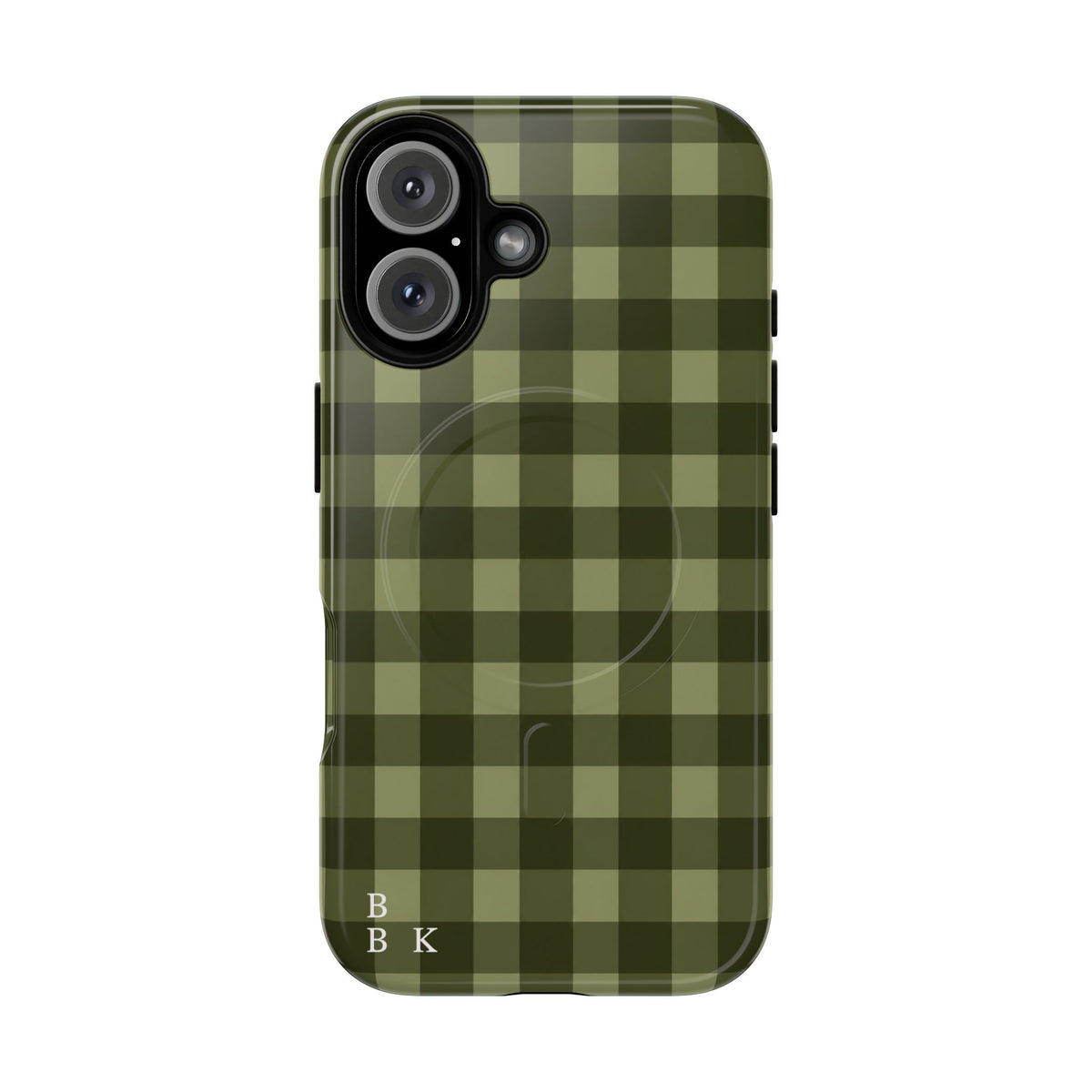 Green Buffalo Plaid Magnetic Phone Case — Tough Protective MagSafe-Compatible Case