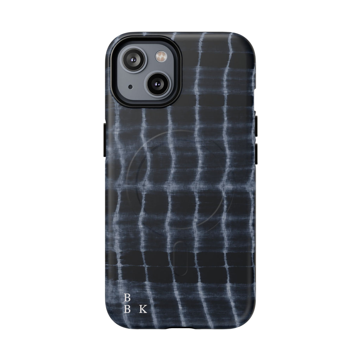 Magnetic Phone Case — Black Tie-Dye Tough Protective Cover with MagSafe