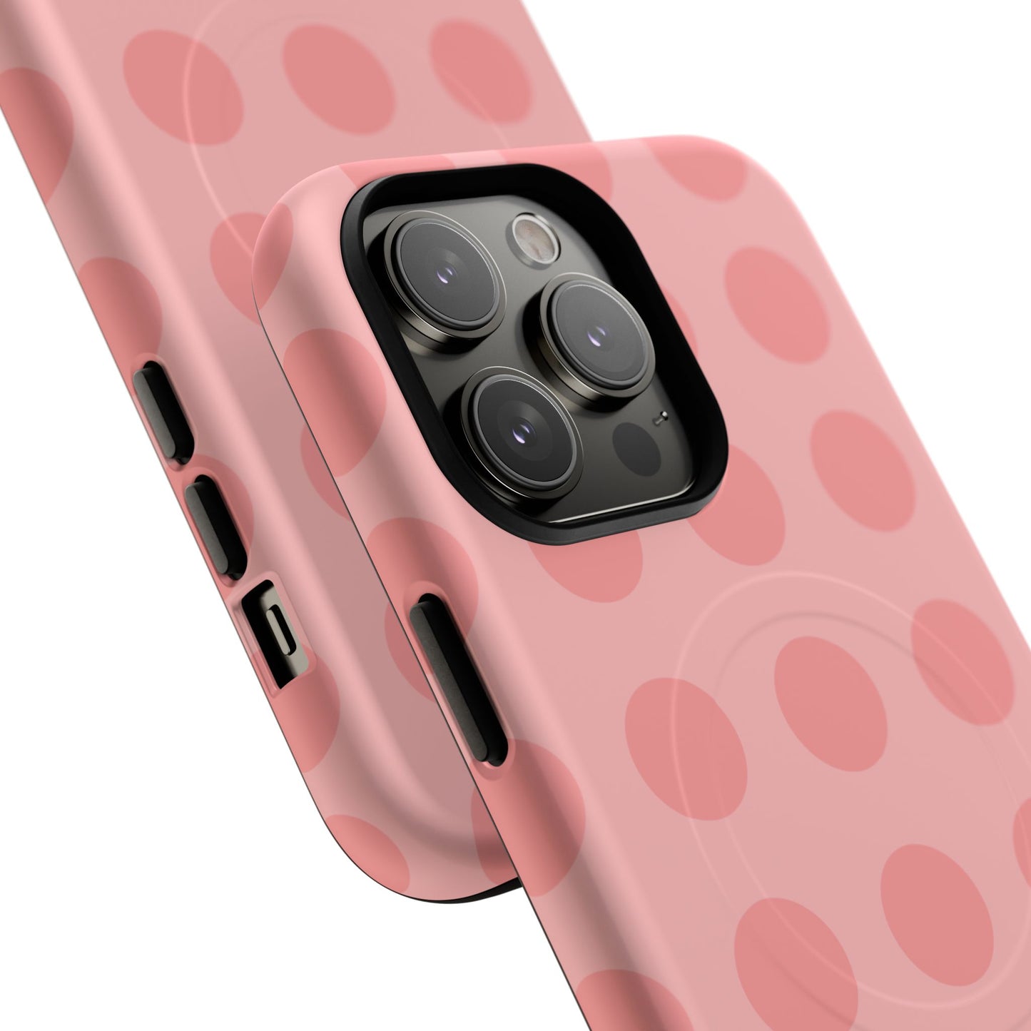 Magnetic Phone Case — Pink Polka Dot Tough Protective Cover