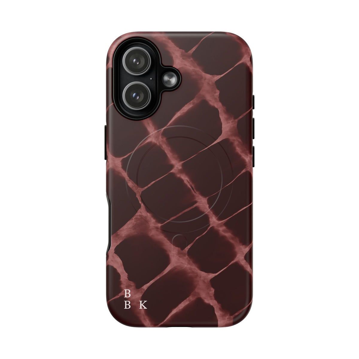 Magnetic Phone Case — Burgundy Marble Tough Protective Cover