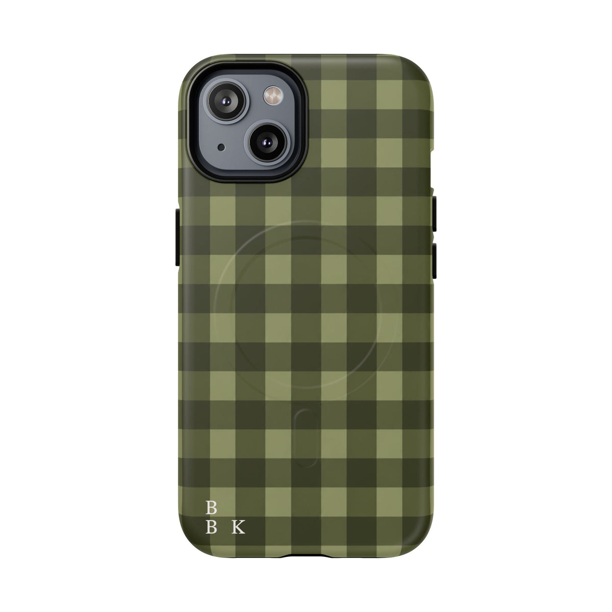 Green Buffalo Plaid Magnetic Phone Case — Tough Protective MagSafe-Compatible Case