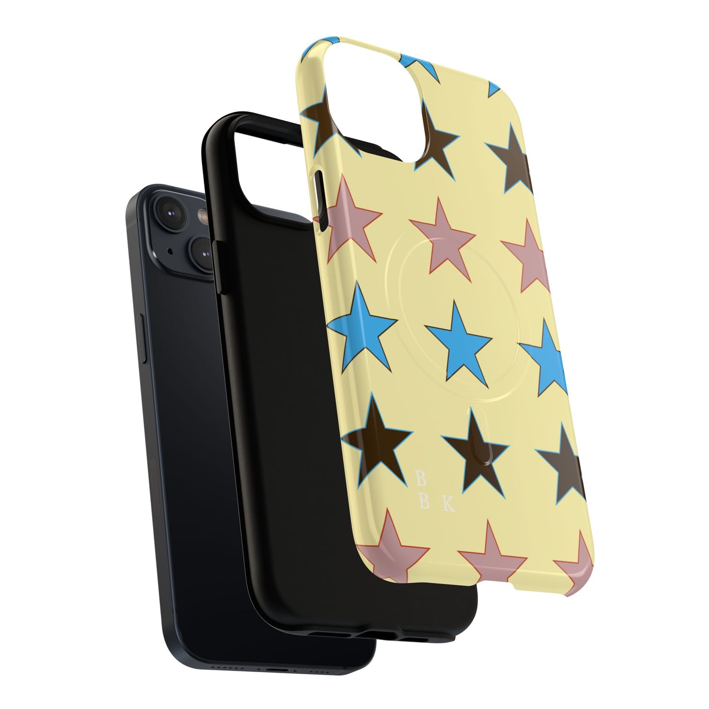 Star Pattern Tough Magnetic Phone Case — Colorful Retro Stars Protective Cover