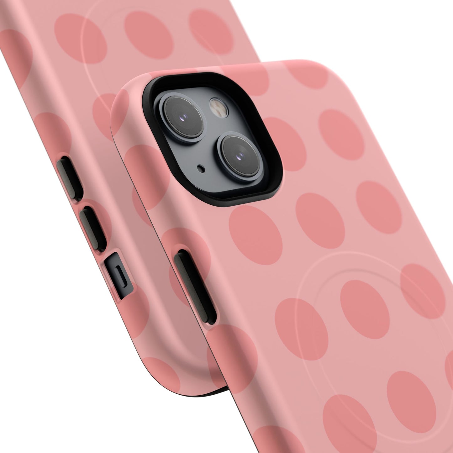 Magnetic Phone Case — Pink Polka Dot Tough Protective Cover