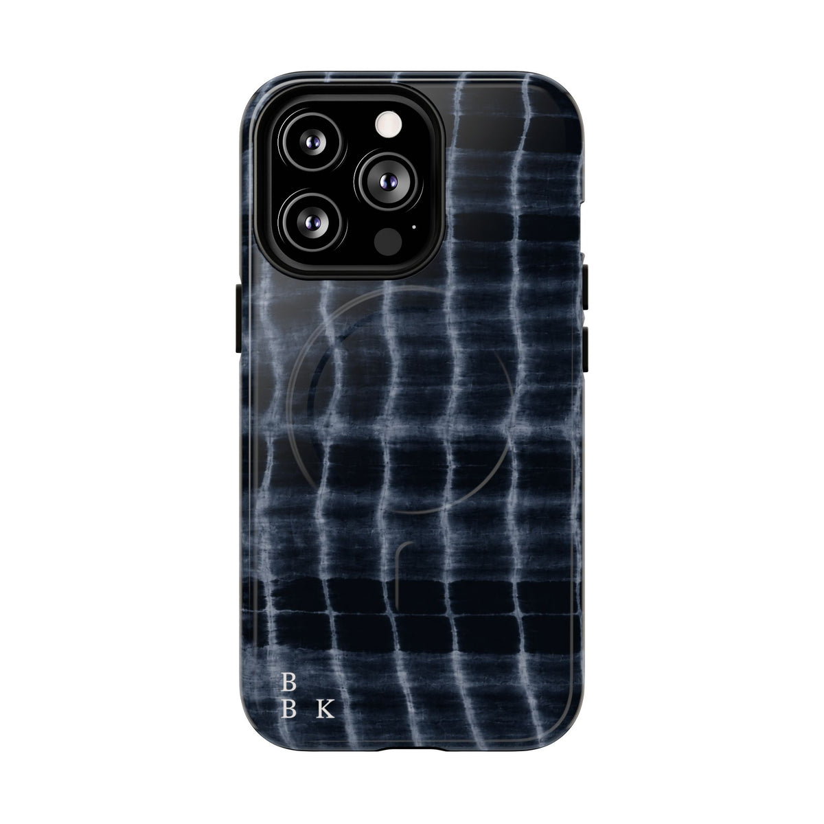 Magnetic Phone Case — Black Tie-Dye Tough Protective Cover with MagSafe