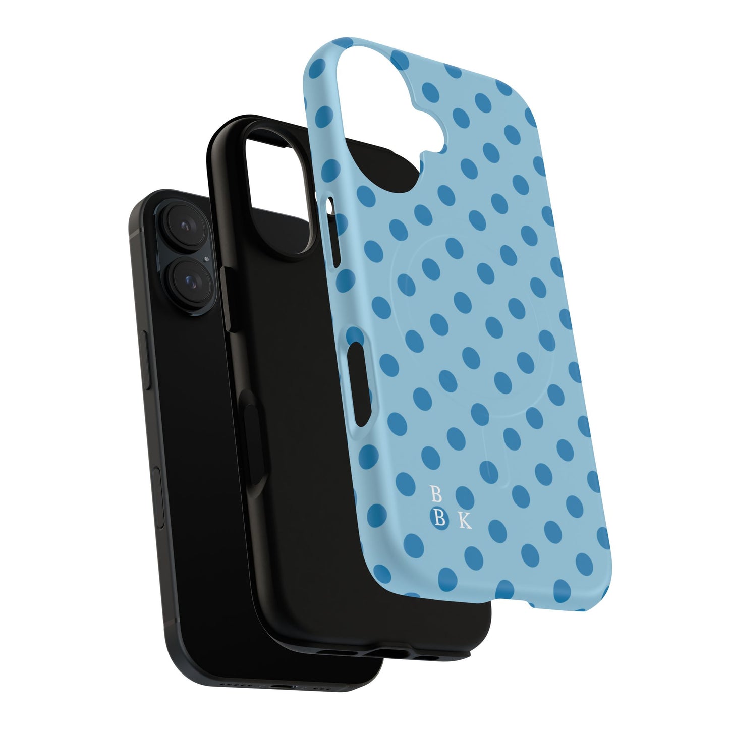 Blue Polka Dot Magnetic Phone Case — Tough Protective iPhone Cover