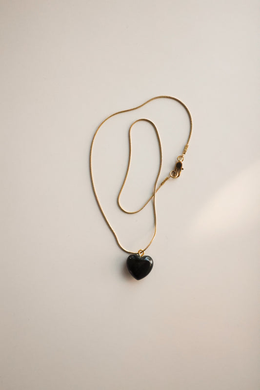 Gold Chain + Midnight Heart