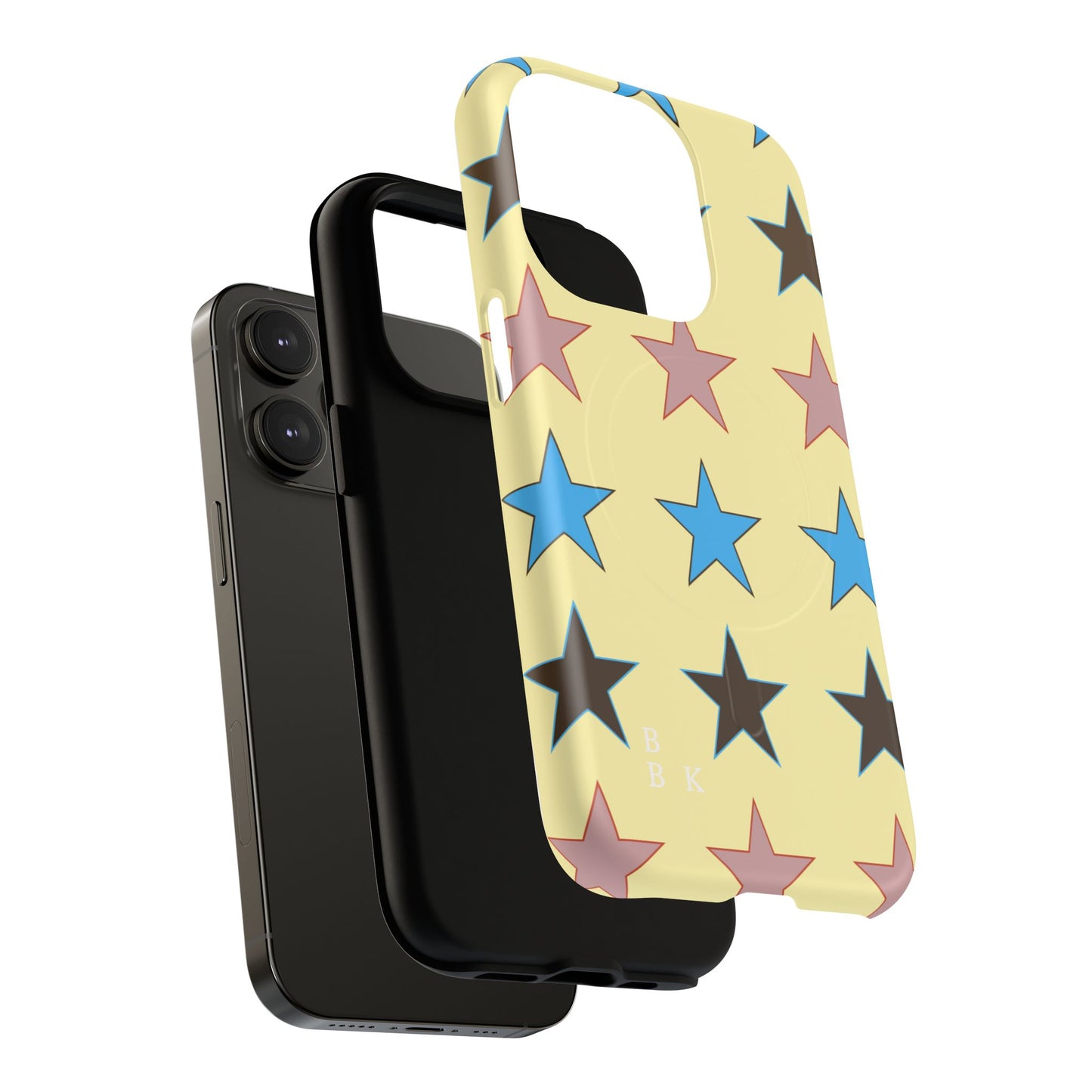 Star Pattern Tough Magnetic Phone Case — Colorful Retro Stars Protective Cover