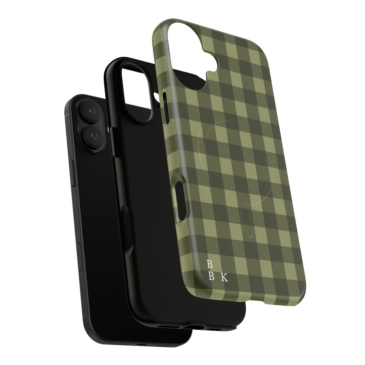 Green Buffalo Plaid Magnetic Phone Case — Tough Protective MagSafe-Compatible Case