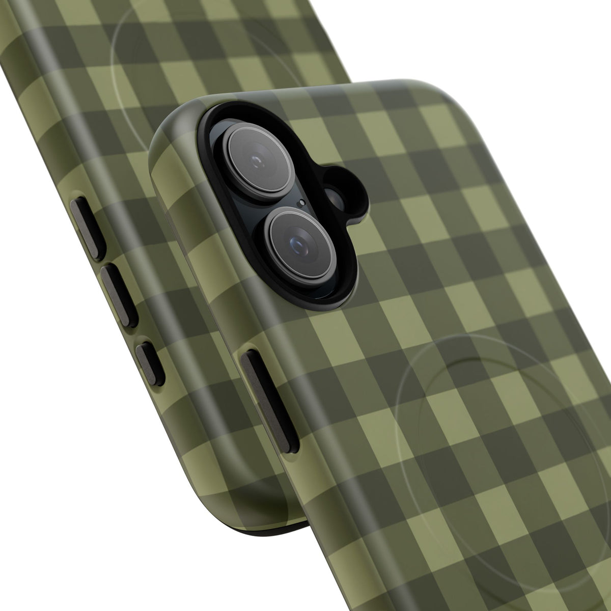 Green Buffalo Plaid Magnetic Phone Case — Tough Protective MagSafe-Compatible Case
