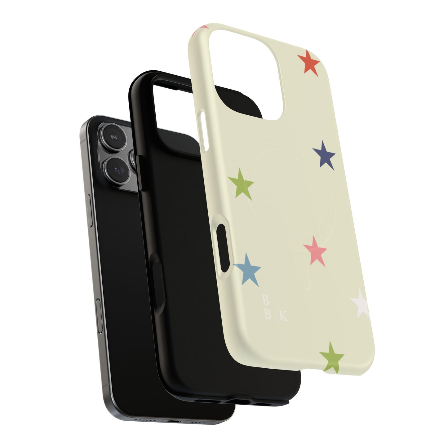 Magnetic Tough Phone Case — Colorful Star Pattern Protective iPhone Cover
