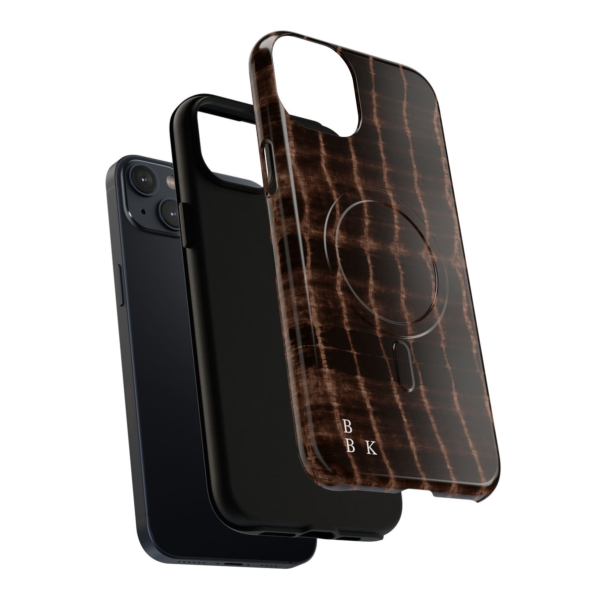 MagSafe Phone Case — Brown Croc Pattern Tough Magnetic Case