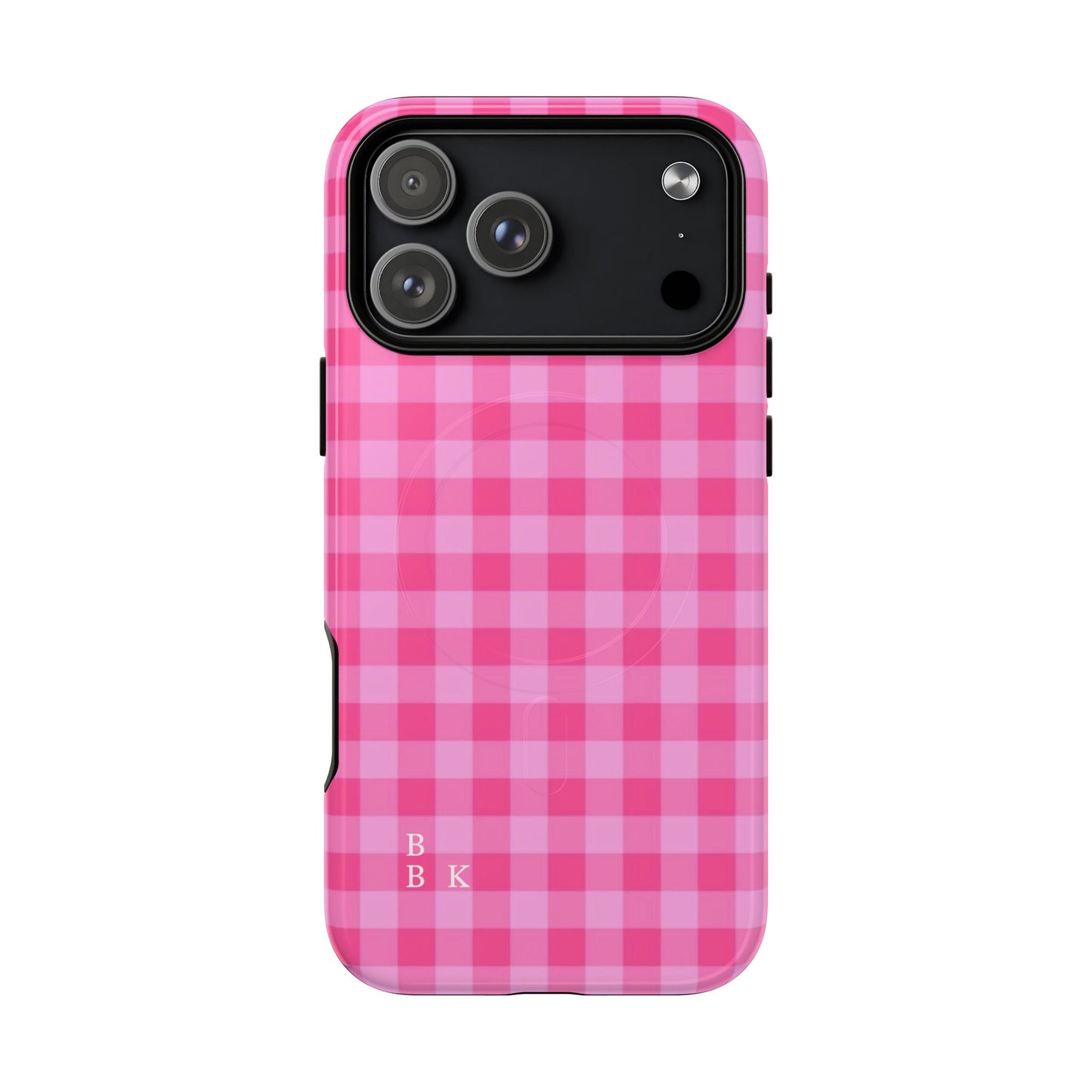 Pink Gingham Tough Magnetic Phone Case – Durable Checkered Design