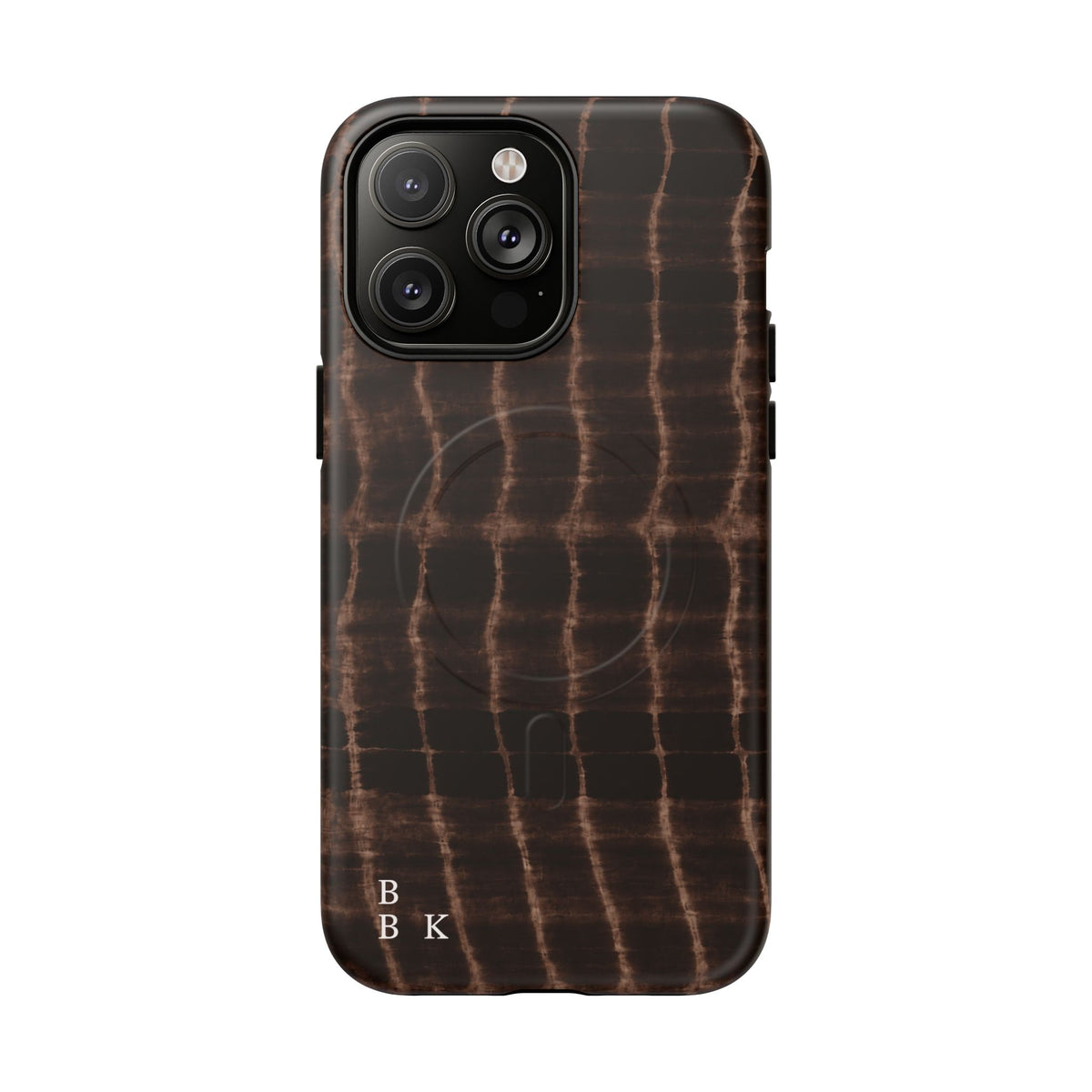 MagSafe Phone Case — Brown Croc Pattern Tough Magnetic Case