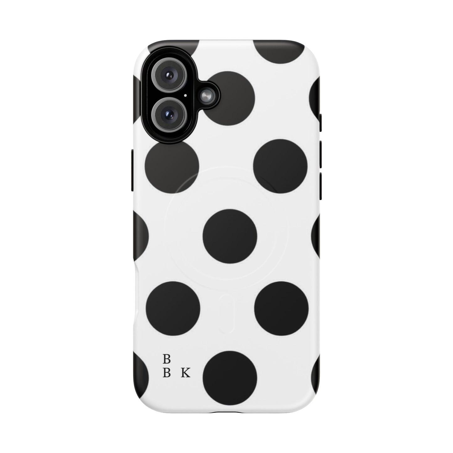 Polka Dot Magnetic Phone Case — Black & White Retro Dot Tough Case
