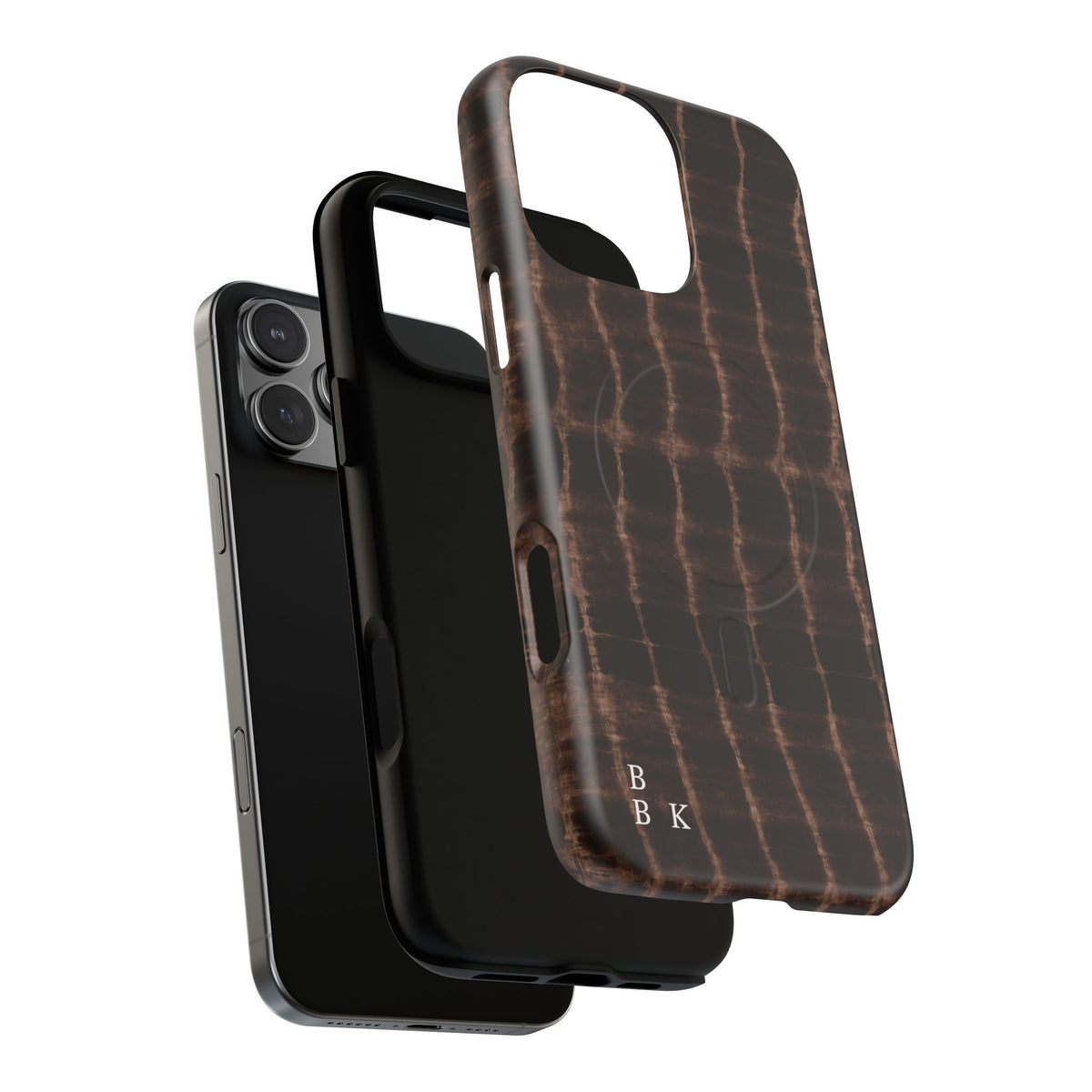MagSafe Phone Case — Brown Croc Pattern Tough Magnetic Case