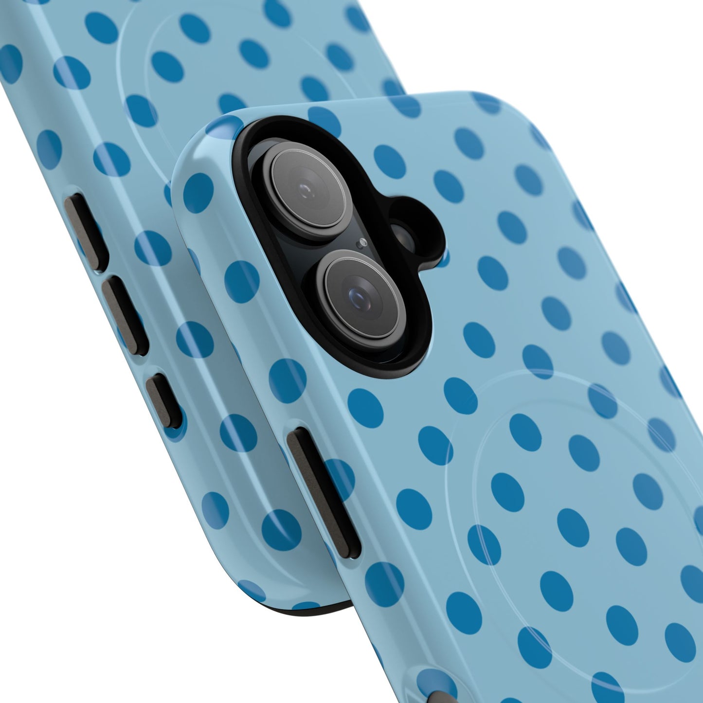 Blue Polka Dot Magnetic Phone Case — Tough Protective iPhone Cover