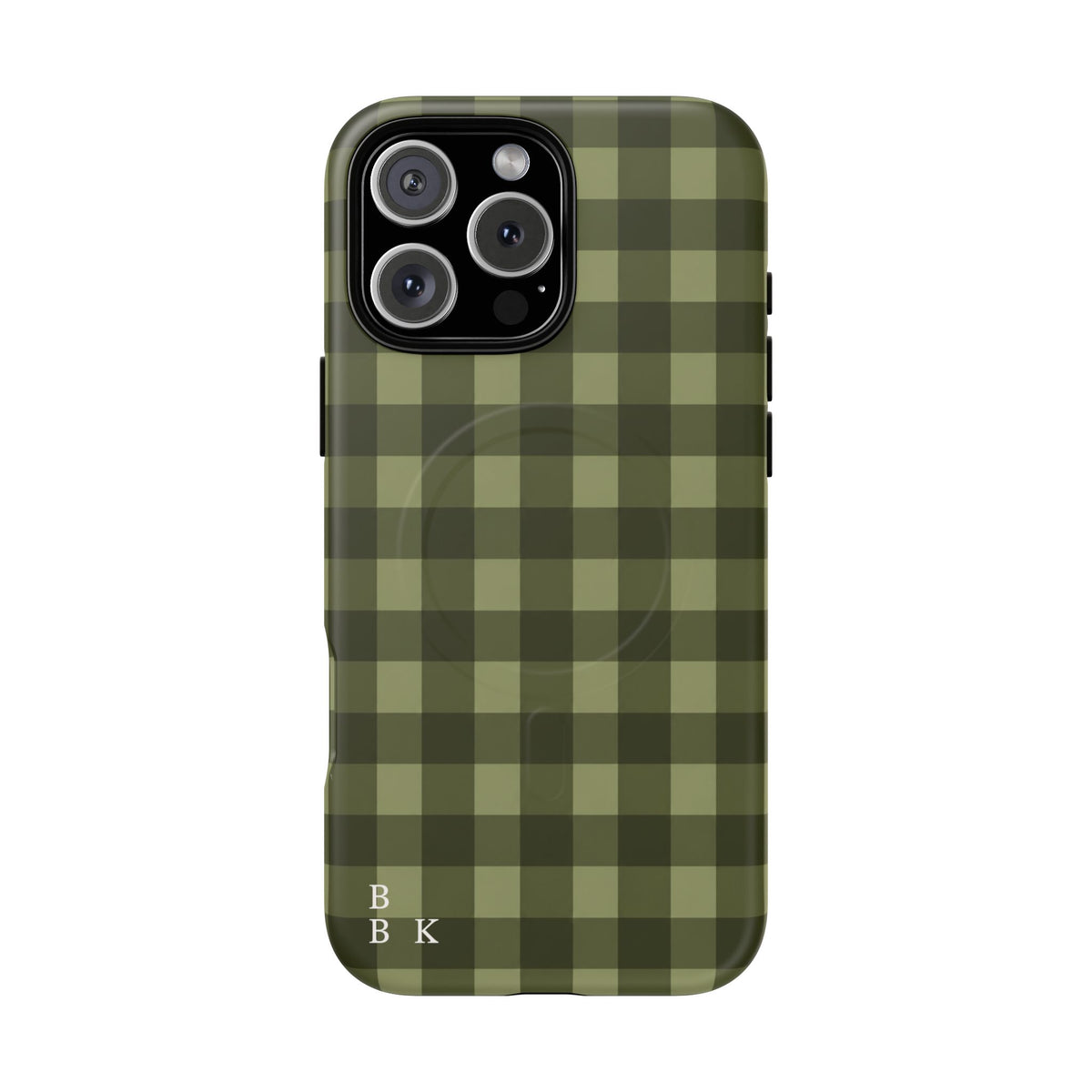 Green Buffalo Plaid Magnetic Phone Case — Tough Protective MagSafe-Compatible Case