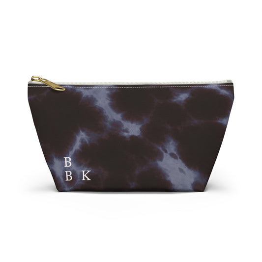 Dark Marble Lightning Accessory Pouch — Monogram BBK Travel Makeup Bag