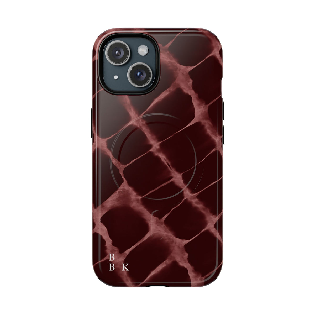 Magnetic Phone Case — Burgundy Marble Tough Protective Cover