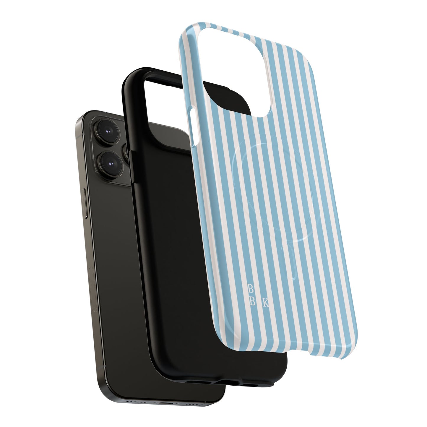 MagSafe Phone Case — Blue Vertical Stripe Tough Magnetic Protective Cover