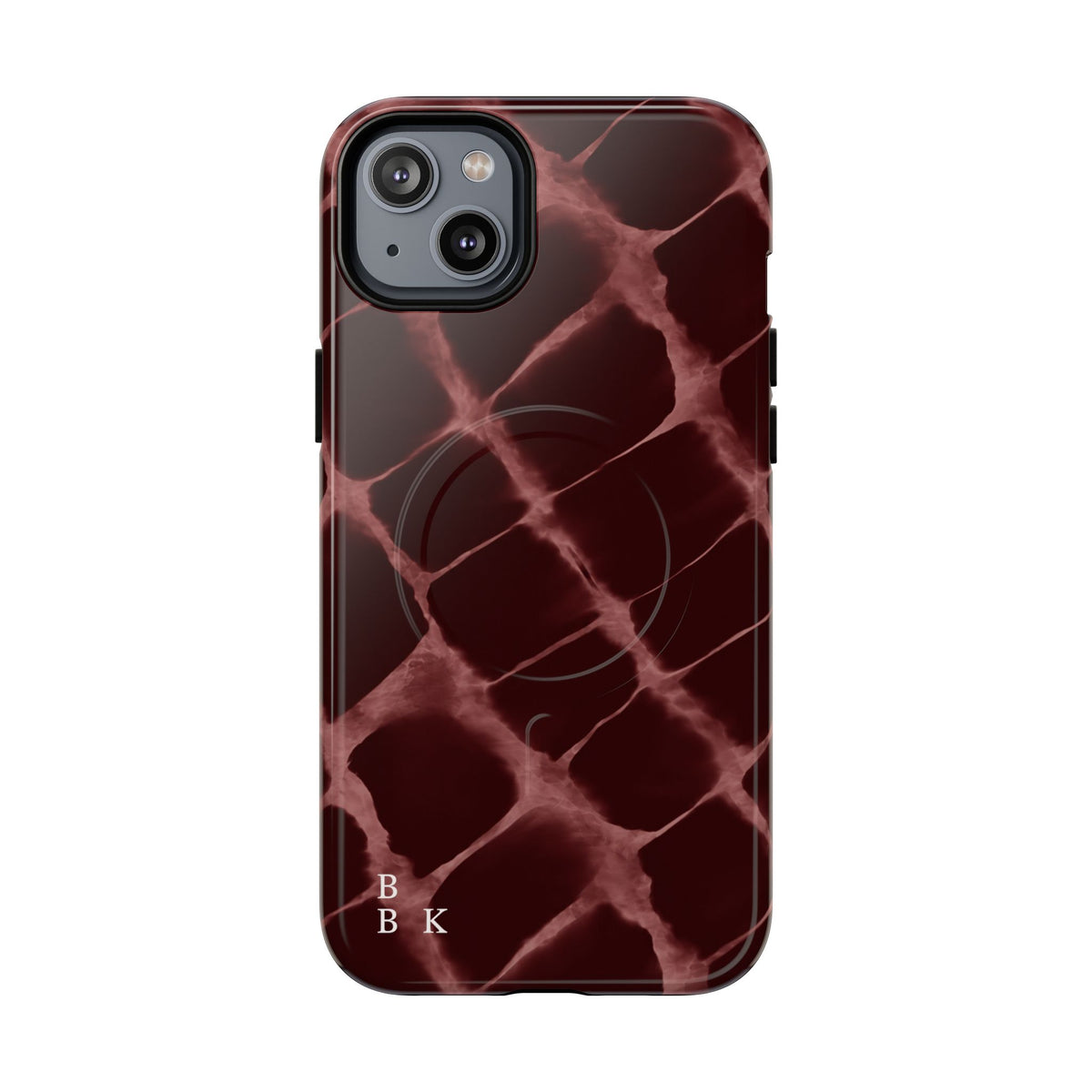 Magnetic Phone Case — Burgundy Marble Tough Protective Cover
