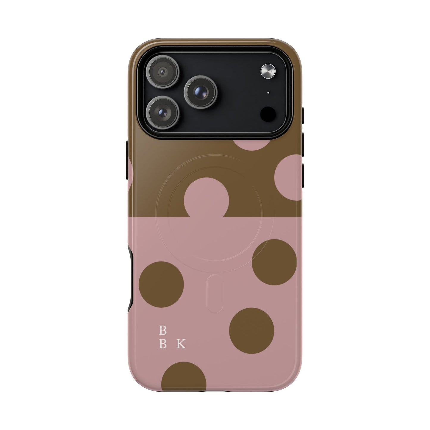Pink + Yellow Polka Dot Magnetic Tough Case — Protective Magnetic Phone Case with 'BBK' Accent