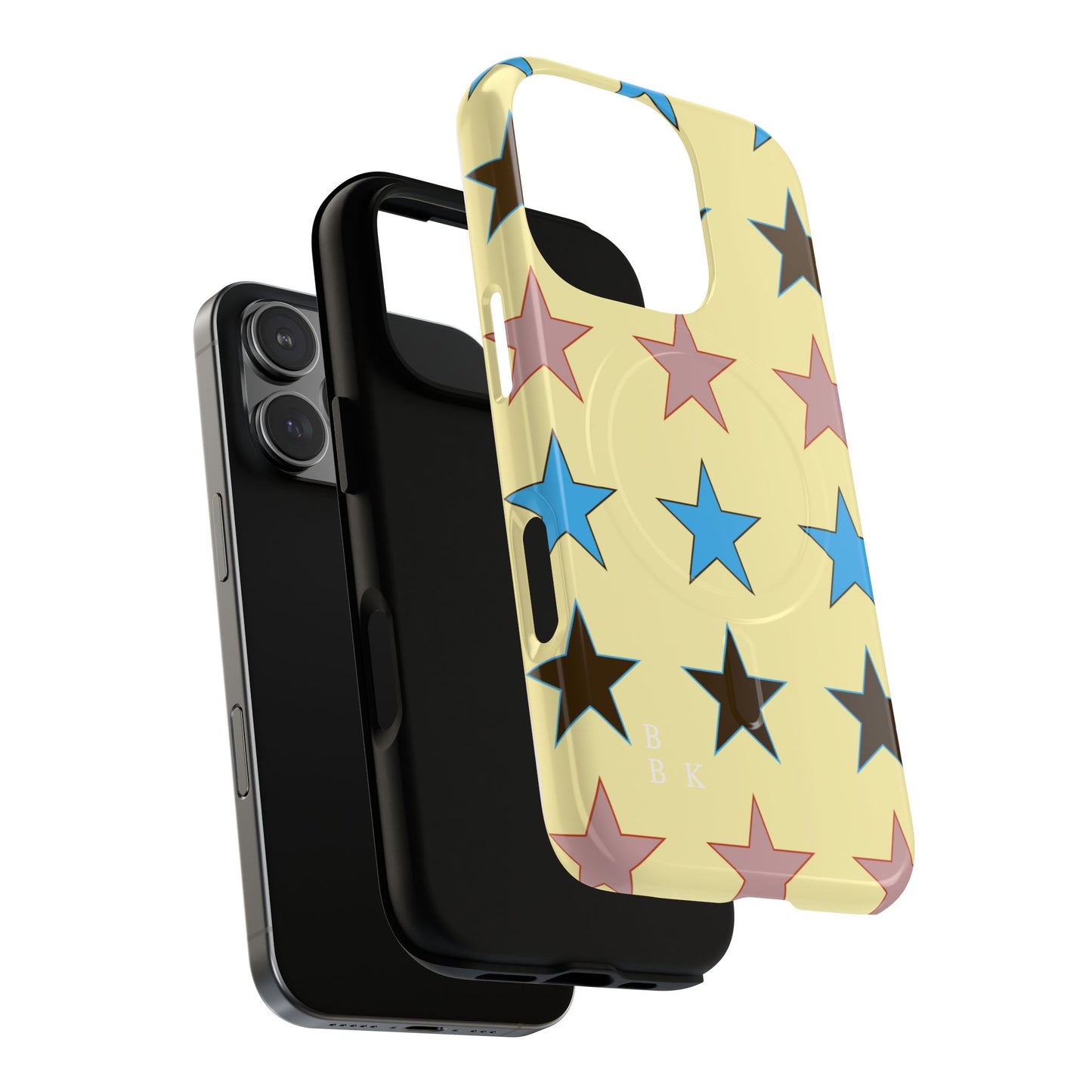 Star Pattern Tough Magnetic Phone Case — Colorful Retro Stars Protective Cover