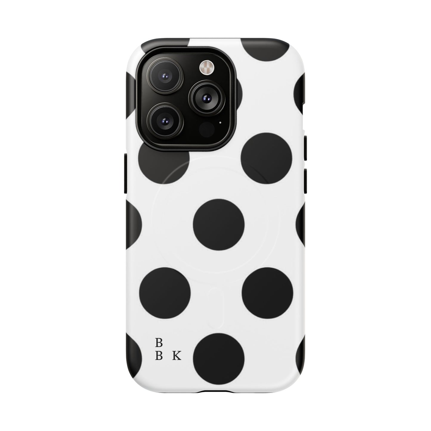 Polka Dot Magnetic Phone Case — Black & White Retro Dot Tough Case