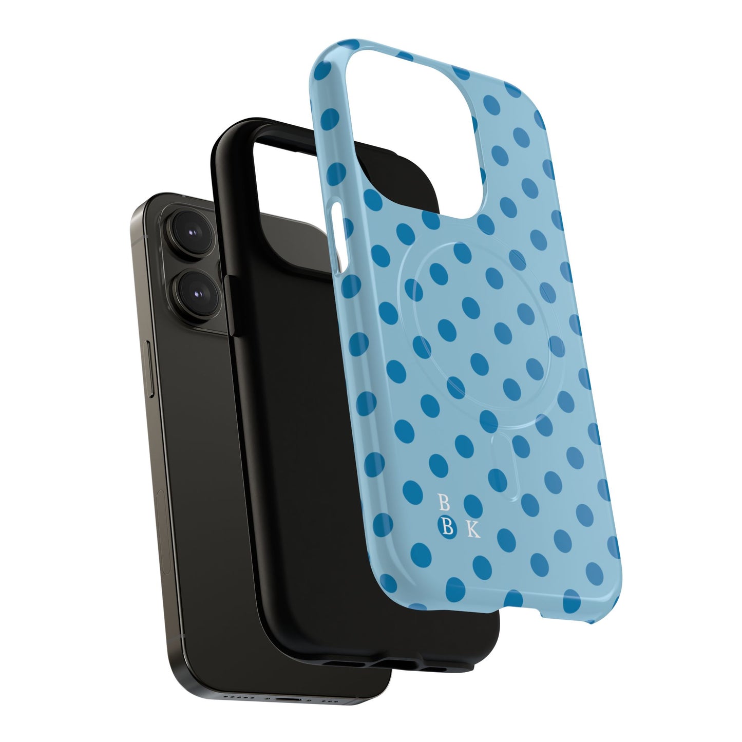 Blue Polka Dot Magnetic Phone Case — Tough Protective iPhone Cover