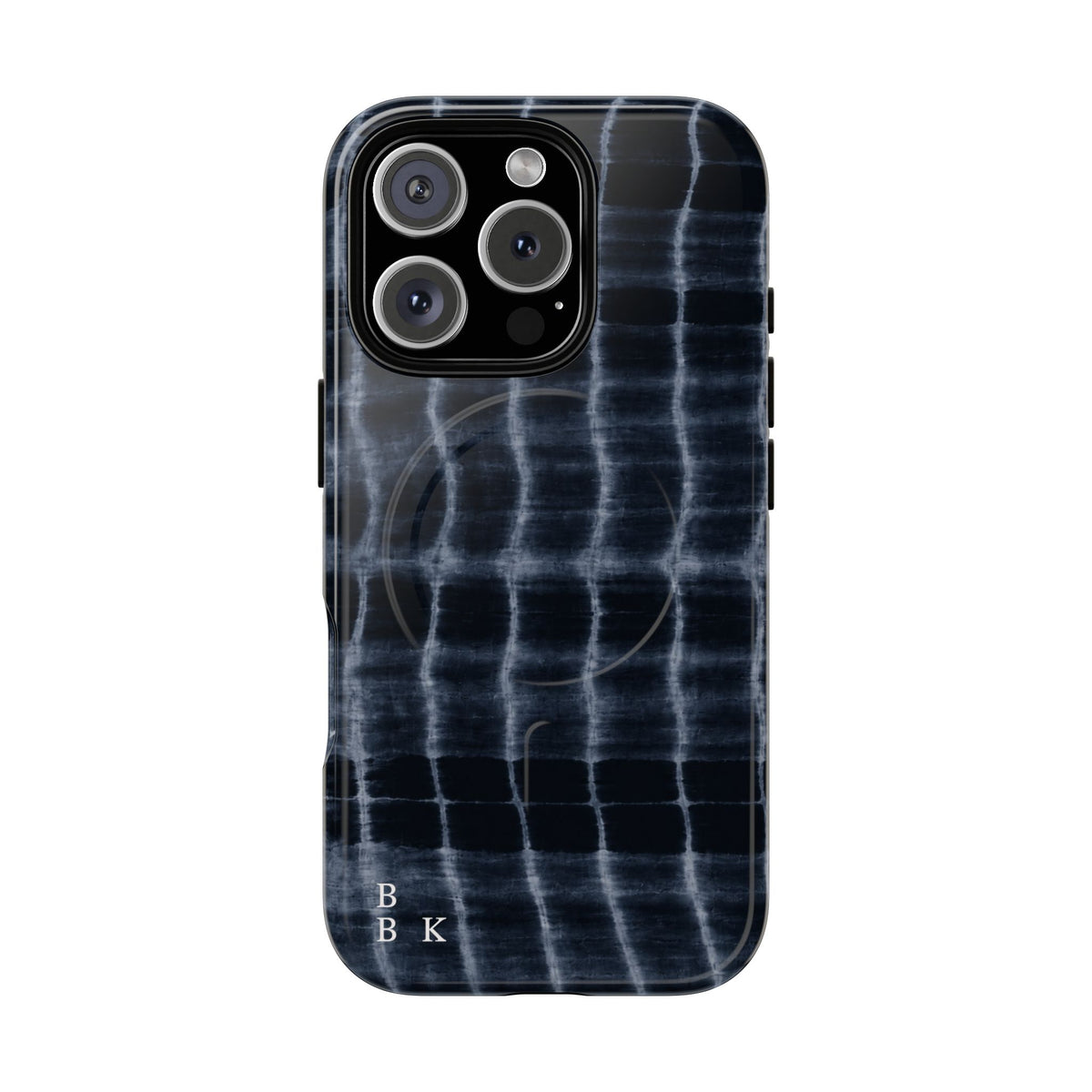 Magnetic Phone Case — Black Tie-Dye Tough Protective Cover with MagSafe