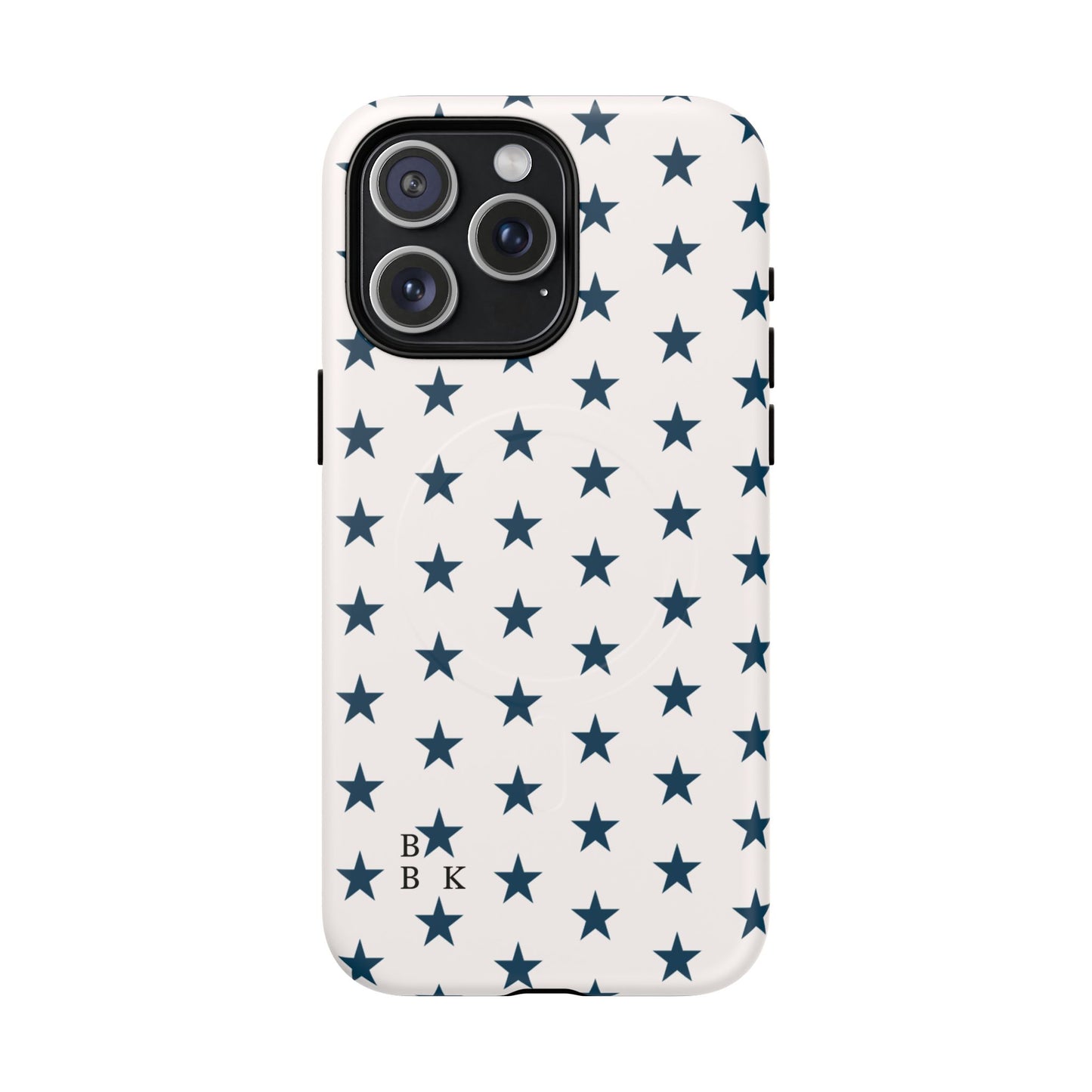 Star Pattern Tough Magnetic Phone Case — Navy Stars on White