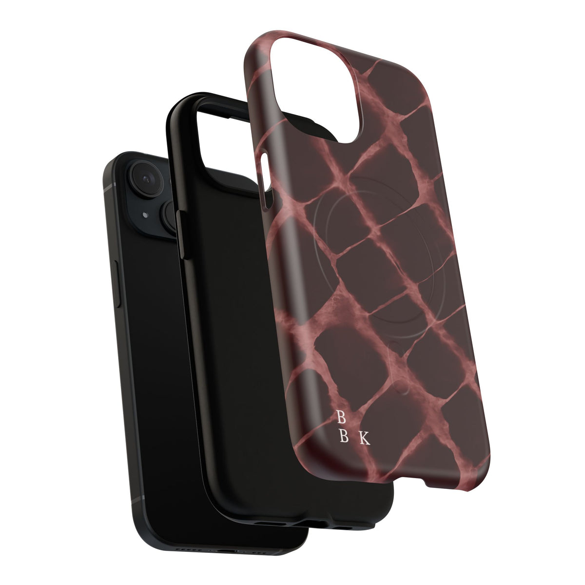 Magnetic Phone Case — Burgundy Marble Tough Protective Cover