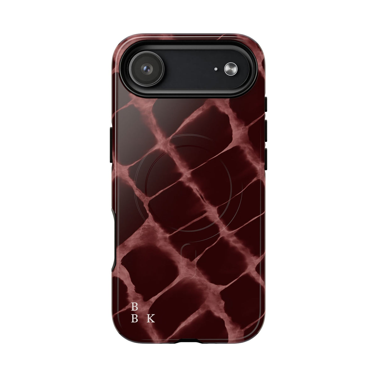 Magnetic Phone Case — Burgundy Marble Tough Protective Cover